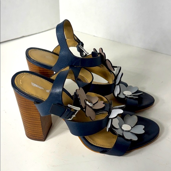 MICHAEL Michael Kors Shoes - Michael Kors Blue Flower Petal stacked heel sandal Size 7